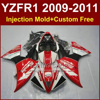 Красный мотоцикл DIY запчасти для YAMAHA fairingsYZF R1 09 10 11 12 R1 черный кузов YZF1000 R1 + 7 подарков YZF R1 2009 2010 2011