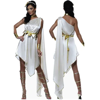 Хэллоуин Косплей Египетская Клеопатра римский костюм принцессы для взрослых Женщин костюмы греческой богини Карнавальная вечеринка маскарадное платье