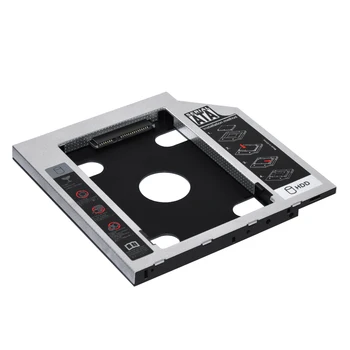 jcx Алюминиевый 9,5 мм 2-й жесткий диск Caddy SATA на SATA 3,0 Для Ноутбука DVD/CD-ROM С Оптическим отсеком 2,5 