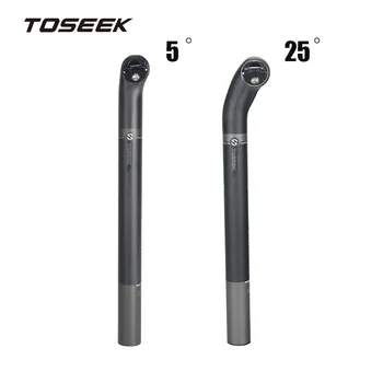 TOSEEK-Карбоновый подседельный штырь для велосипеда, Матовое UD-волокно, Велосипедные детали, Угол наклона подседельного штыря для велосипеда, 5 градусов, 25 градусов, 27,2 мм, 30,8 мм, 31,6 мм