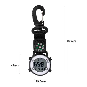 Простые легкие карманные часы с карабином, точные спортивные карманные часы с карабином для пеших прогулок, винтажные часы для записи времени
