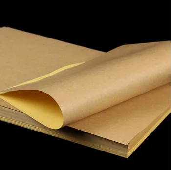 100 шт./лот, новая бумага для наклеивания крафт-этикеток формата А4, коричневая самоклеящаяся бумага для лазерного струйного принтера, бесплатная доставка