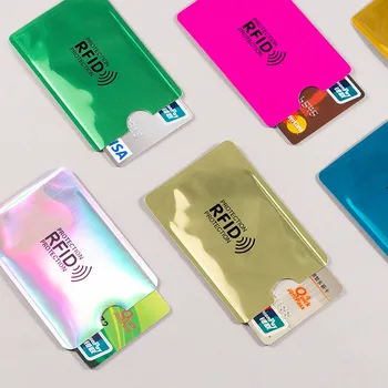 10 шт. Абсолютно Новый Высококачественный Анти-Rfid Экранирующий Замок для Считывания карт Рукав для банковских карт Защита ID NFC Алюминиевый рукав для кредитных карт