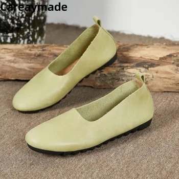 Careaymade-Женская обувь из натуральной кожи, Новые женские Тонкие туфли для бассейна, Бабушкины Туфли в стиле Ретро с открытым носком, Обувь для беременных мам