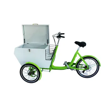 Электрический мобильный грузовой велосипед Белого цвета для взрослых Трехколесный велосипед Корзина для покупок с коробкой из нержавеющей стали