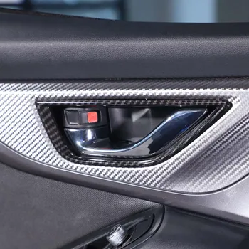 Для Subaru WRX 2021-2023 ABS Внутренняя ручка двери автомобиля из углеродного волокна, декоративная наклейка, Аксессуары для интерьера