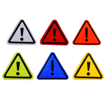 Треугольный Восклицательный знак, Светоотражающий предупреждающий знак, Наклейка для автомобиля, безопасность ночного вождения, Светоотражающая наклейка для автомобиля, защита от столкновений