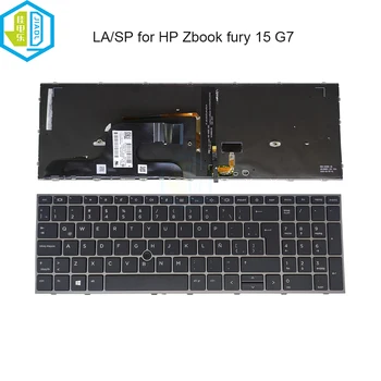 Латиноамериканская Испанская клавиатура с подсветкой для ноутбука HP Zbook Fury 15 G7 M17094 L97967 161 LA SP/ES с подсветкой trackpoint Клавиатуры 99% Новые