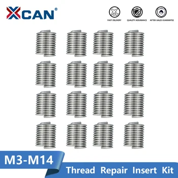 Набор вставок для ремонта серебряной нити XCAN M3-M14 1.5D-2.0 D инструменты для ремонта нержавеющей стали 10-20 шт. для восстановления поврежденной резьбы инструменты