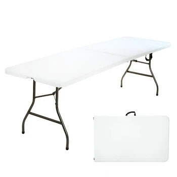 Cosco 8-футовый белый чемодан с раскладным верхом, походный столик на открытом воздухе, Портативный складной столик