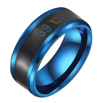 Многофункциональное водонепроницаемое интеллектуальное температурное парное кольцо из титановой стали, ювелирные изделия для пальцев, датчик температуры на кончиках пальцев