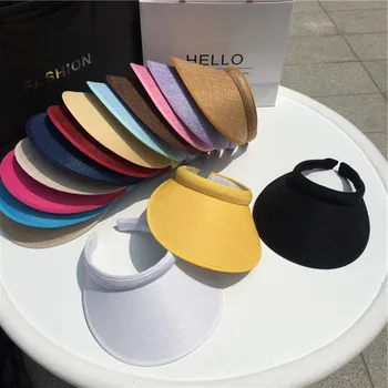 Новые Летние женские Повседневные кепки с солнцезащитным козырьком, Соломенные шляпы, Пляжные кепки для взрослых, бейсболки для девочек, Летняя Шляпа для улицы