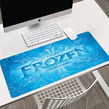 Игровой коврик для мыши с HD-печатью Disney Frozen Elsa, Компьютерный замок, Натуральный каучуковый киберспортивный настольный коврик, Большой коврик для мыши