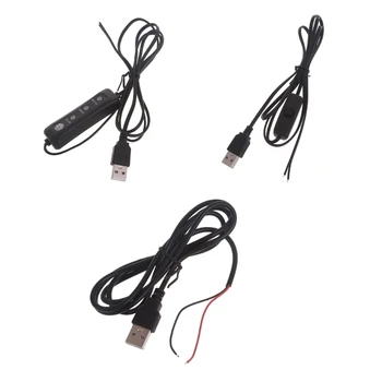 Мужской 2-контактный USB-кабель для пайки питания своими руками для светодиодных ламп 5 В, Вентиляторов, Камер