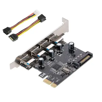 4 Порта 5 Гбит/с USB 3.0 PCI E адаптер SATA Riser Card конвертер для Windows-XP / 10