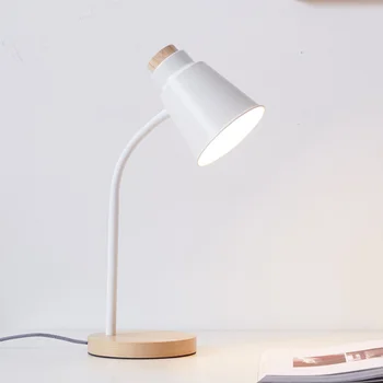 Современная скандинавская светодиодная настольная лампа для ночного чтения Led с сенсорным абажуром из массива дерева, настольная лампа для кабинета в гостиной, прикроватной тумбочке в спальне