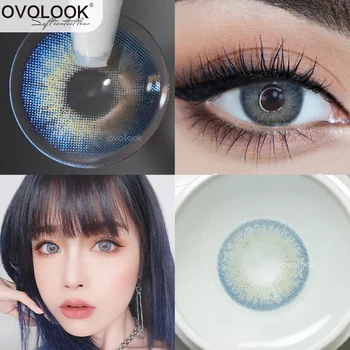 OVOLOOK-1 пара (2шт) Косметических Линз 15 Тонов Цветные Линзы для глаз Цветные Контактные линзы для глаз Натуральная косметика Цветные линзы для глаз