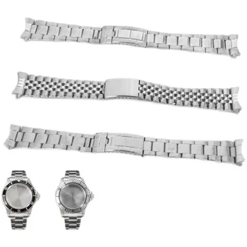 Ремешок для часов из нержавеющей стали 20 мм, классический ремешок Oyster/Jubilee для винтажного корпуса часов, модифицированный серебряный браслет