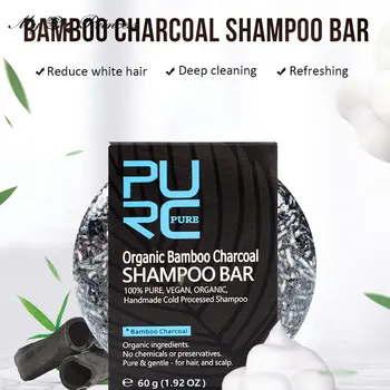 60 г Серо-белых Волос, Черное Органическое мыло с бамбуковым углем, Шампунь для улучшения состояния корней волос, Увлажняющее Восстанавливающее средство