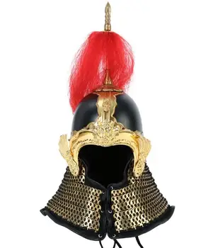 Древнекитайская шляпа из нержавеющей стали династии Мин, общий шлем, железная крышка весом 4 кг, золотой цвет