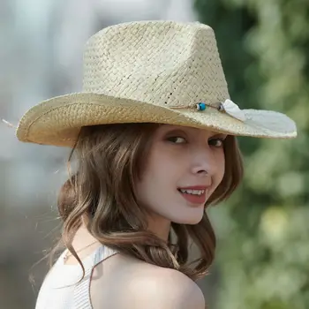 Высококачественная Летняя шляпа Xthree, Женская Соломенная кепка из рафии, Женская ковбойская кепка с широкими полями, Солнцезащитная шляпа для девочки, Пляжная шляпа
