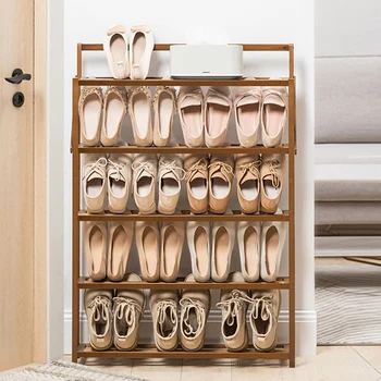 Шкафы для обуви из бамбука многослойного наклонного типа, тонкое и легкое издание, высокая несущая способность, не поддается деформации