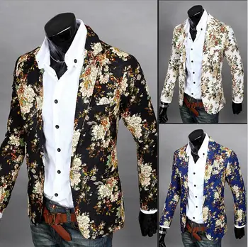 2015 Новая распродажа мужской блейзер с цветочным рисунком, куртка, мужское новое поступление 2015