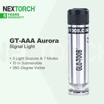 Сигнальный фонарь Nextorch GT-AAA Aurora, 3 источника света и 7 режимов, погружаемый на 10 м, видимый на 360 градусов для поиска, кемпинга, EDC