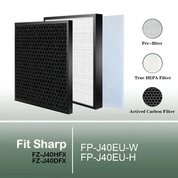 FZ-J40HFX FZ-J40DFX Сменный фильтр True HEPA и Carbon для моделей FP-J40EU-W, FP-J40EU-H, Sharp Air Purifier