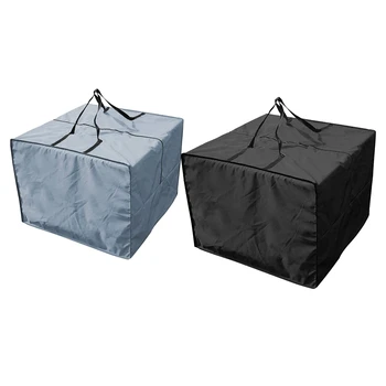 BMDT-2Pcs Уличная мебель, подушки для сидений, сумка для хранения, водонепроницаемый садовый набор, чехлы, сумка для переноски, квадратный серый + черный 81x81x61 см