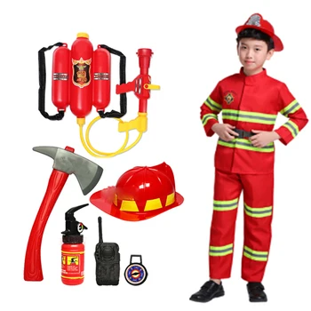 Косплей на Хэллоуин, Детская Форма Пожарного, Детская Рабочая одежда для Сэма Пожарного, Костюм для выступлений для мальчиков и девочек