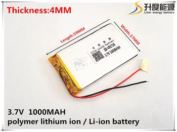 3,7 В 1000 мАч 403759 Литий-полимерная Li-Po литий-ионная Аккумуляторная батарея Для Mp3 MP4 GPS мобильного Bluetooth планшета батарея