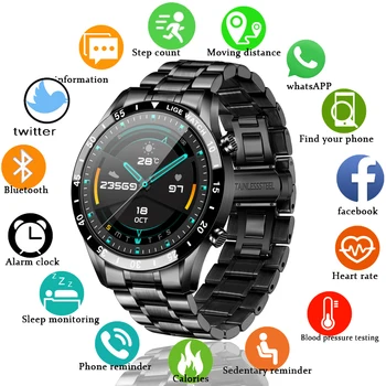 LIGE Новые умные часы с Bluetooth для звонков, мужские спортивные смарт-часы, частота сердечных сокращений, кровяное давление, многофункциональные роскошные смарт-часы для мужчин
