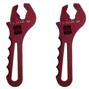2 разводных ключа, гаечный ключ An, алюминиевый гаечный ключ для установки шланга Алюминиевый гаечный ключ AN3-AN16 - Красный