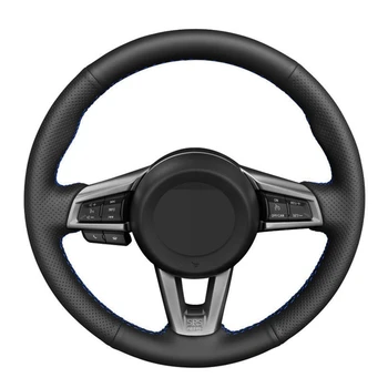 Чехол Для рулевого колеса Автомобиля Ручной Работы из Мягкой Черной натуральной Кожи Для Mazda MX5 MX-5 2016 2017 2018 2019 2020