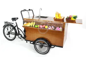 Модный грузовой трехколесный велосипед с педалями и электроприводом, уличный кофейный велосипед для продажи, Многофункциональная передвижная тележка-столовая
