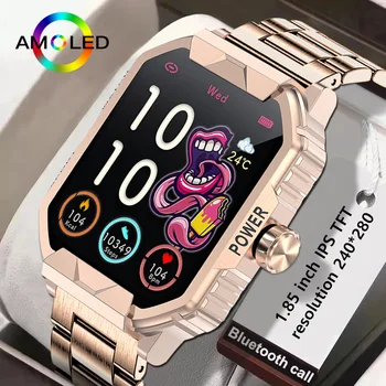 Умные часы LIGE 2023 для Android и IOS iPhone, Bluetooth-звонок, Фитнес-трекер, часы для женщин, часы с золотым стальным поясом