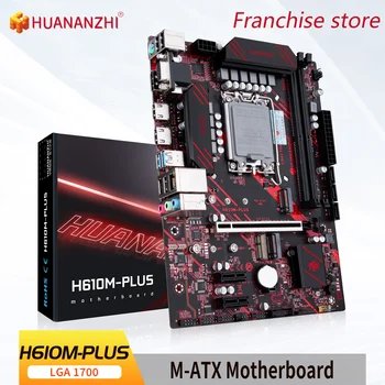 HUANANZHI-placa base H610M PLUS M-ATX DDR4, совместимый с процессором 12-13 поколений, процессор Intel LGA 1700 12100F 12400F 12490F 12600F 12700F 1360