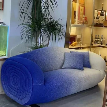 Креативный диван градиентного цвета, Итальянская светлая Роскошная гостиная, вестибюль, Современный минималистичный двуспальный тканевый диван