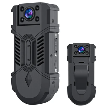 Мини-камера ночного видения 1080P HD с функцией обнаружения движения, камера для ношения на теле, велосипедная камера с поворотом на 180 °