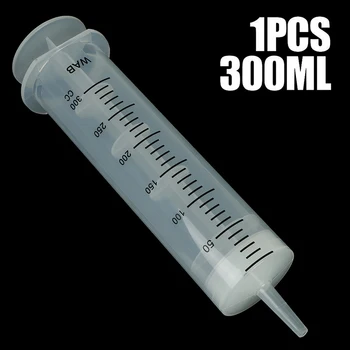 300 мл Пластиковый шприц Шприц большой емкости Прозрачный Многоразовый Стерильный Измерительный Шприц для инъекций Питательных веществ Гидропоника