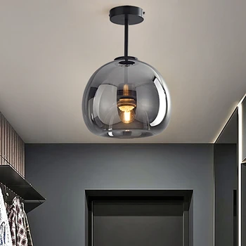 Современные минималистичные стеклянные потолочные светильники, Скандинавский светодиодный светильник, лампа для столовой, коридор, Креативное освещение для гостиной, домашний декор