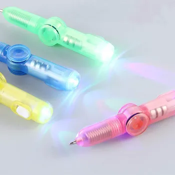 Новый Ручной Спиннер 2в1 СО светодиодной Ручкой Fidget Spin EDC Аутизм Гироскоп Светящийся темный